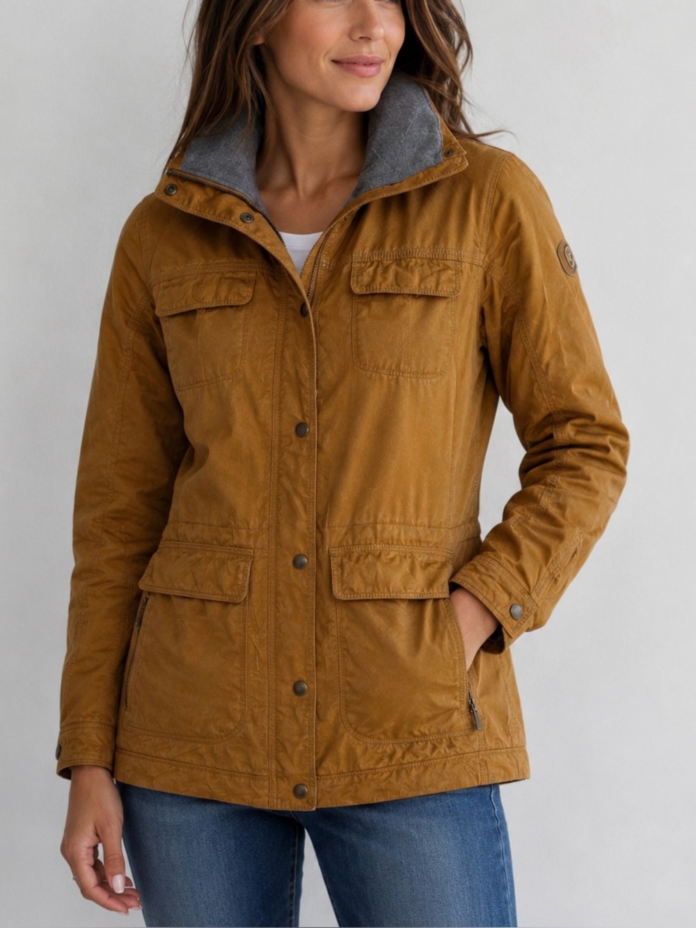 KÜHL Fleece Lined Utility Jacket Brown Canvas Outdoor Coat Women’s Hiking